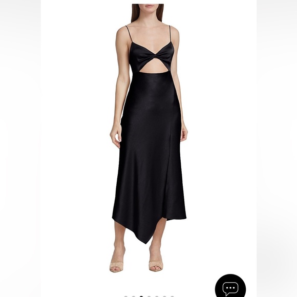 NWT Alice + Olivia Harmony Twist Asymmetric Midi Dress - Picture 1 of 11